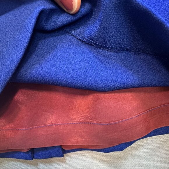 Vintage Womens Formal Straight Pencil Skirt Size 12 Blue Officewear Preppy - Picture 6 of 8